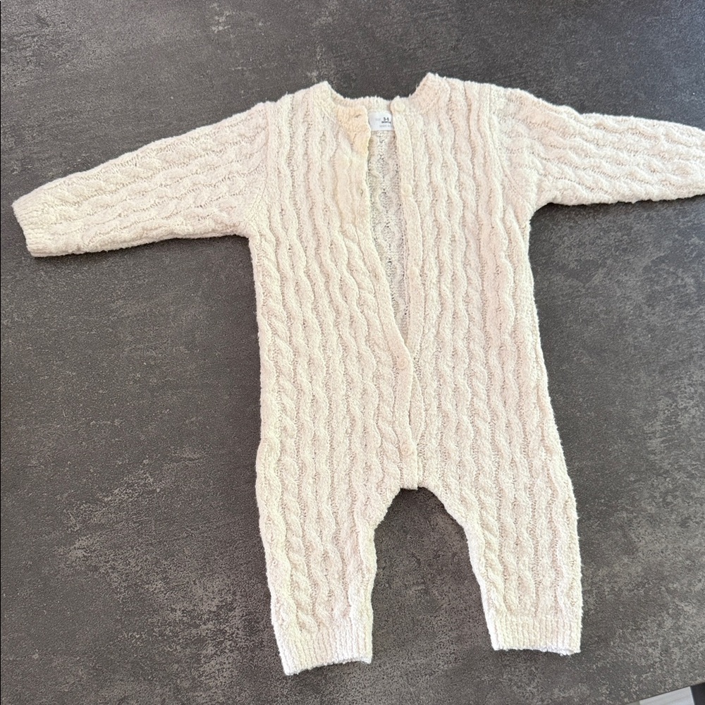 Zara Cream Cable Knit Baby Footie *NWOT